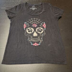 TORRID Day of the Dead Design Crew Neck Short Sleeve Graphic T-Shirt